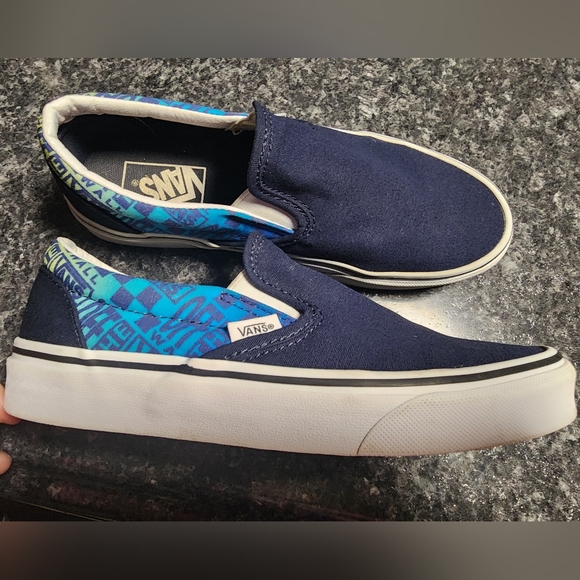Vans Shoes - Vans Size 7 Slip On Shoes Women's Blue Canvas Casual‎